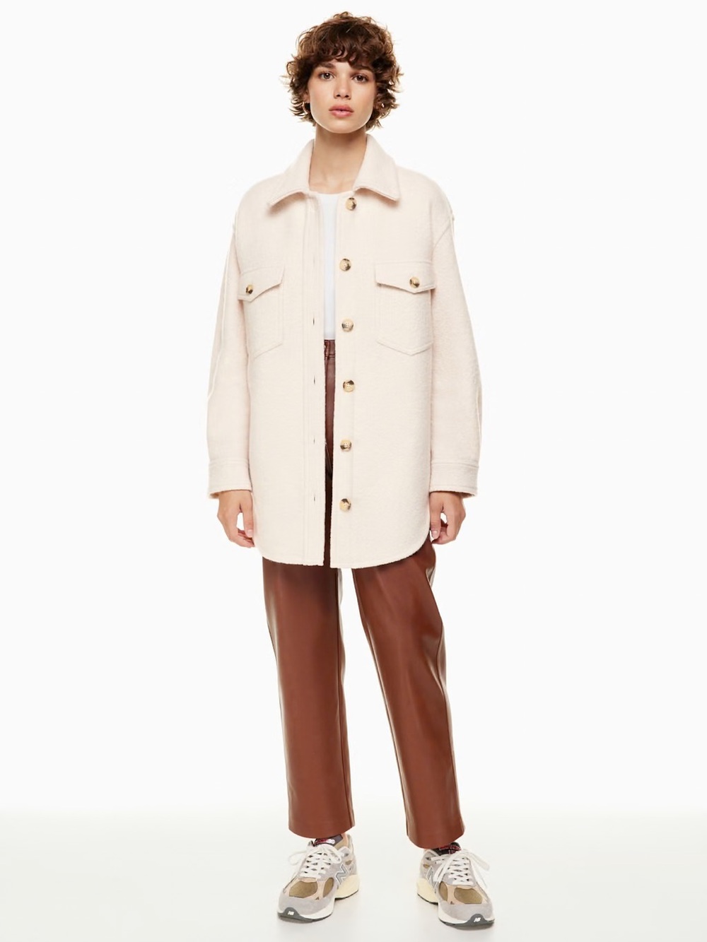 Aritzia Wilfred Cream Ganna Shirt Utility jacket